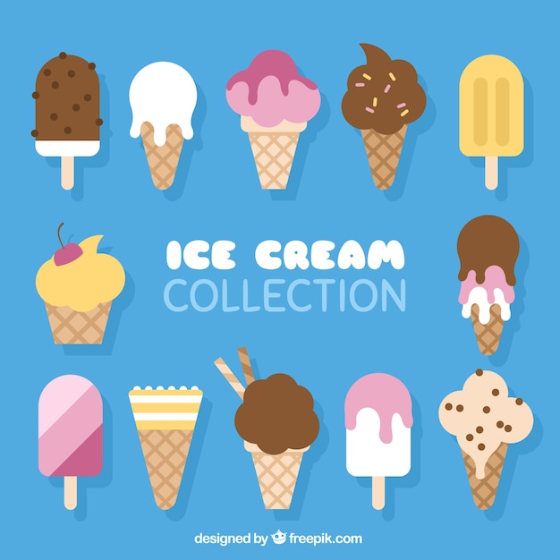 Delicious ice cream in flat design