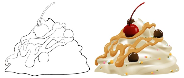 Free Vector delicious ice cream sundae