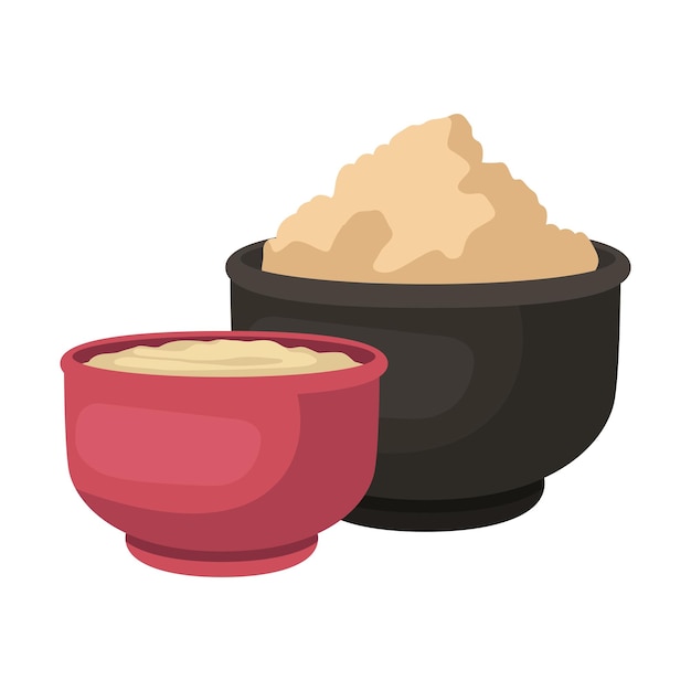 Free Vector delicious meal in a bowl icon isolated design