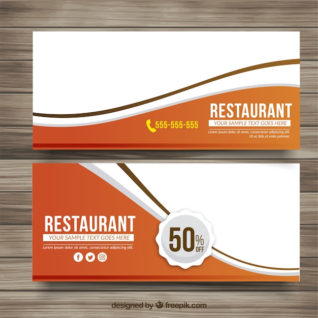 Free Vector delicious menu discount banners