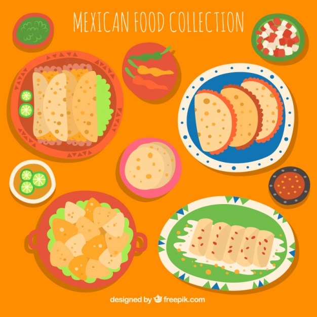 Free vector delicious mexican food