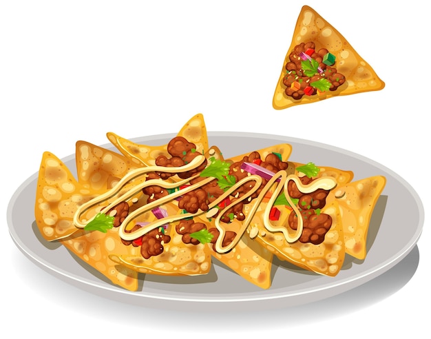 Free Vector delicious mexican nachos platter