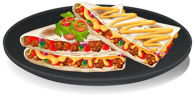 Free Vector delicious mexican quesadilla platter