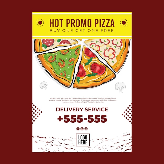 Free Vector delicious pizza concept