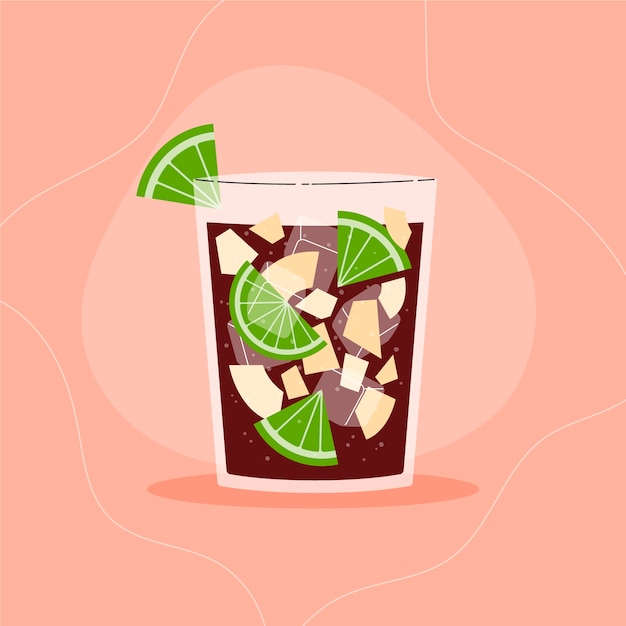 Delicious refreshing sangria drink illustrated