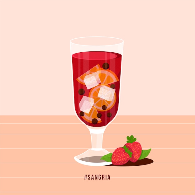 Free vector delicious refreshing sangria drink illustrated