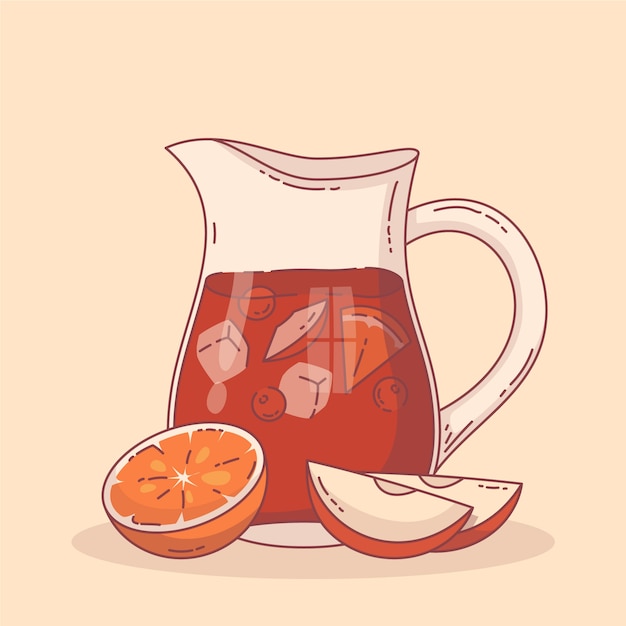 Free Vector delicious refreshing sangria drink illustrated