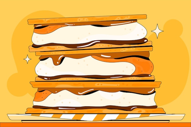 Delicious s'mores dessert illustration