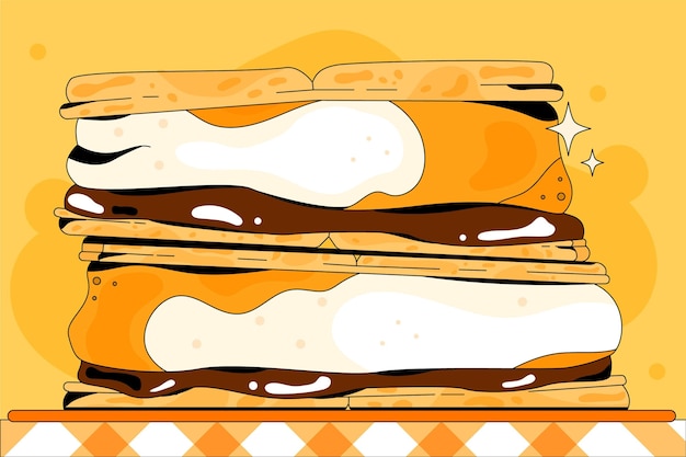 Delicious s'mores dessert illustration