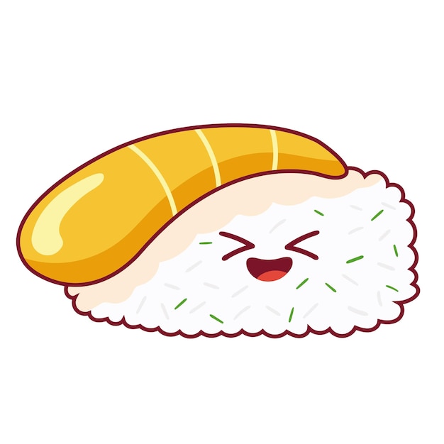 Free Vector delicious saba sushi kawaii