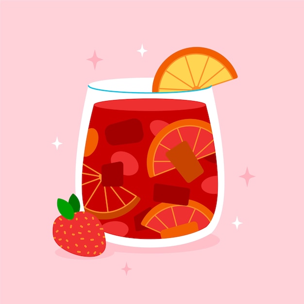 Free Vector delicious sangria drink illustration