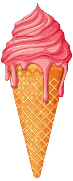 Free Vector delicious strawberry ice cream cone