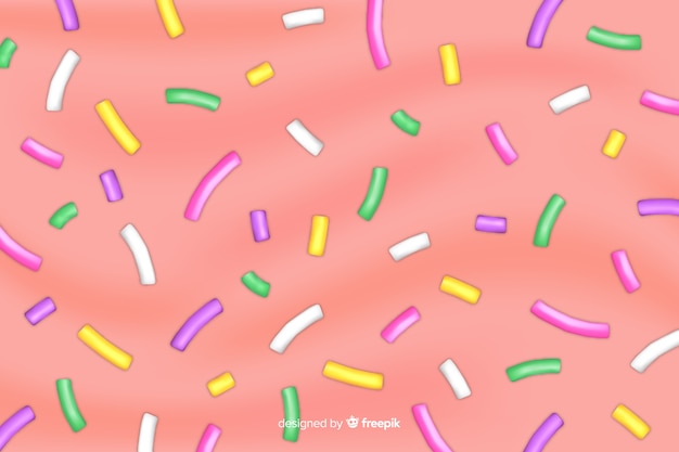 Free Vector delicious sugar confetti snack on pink background