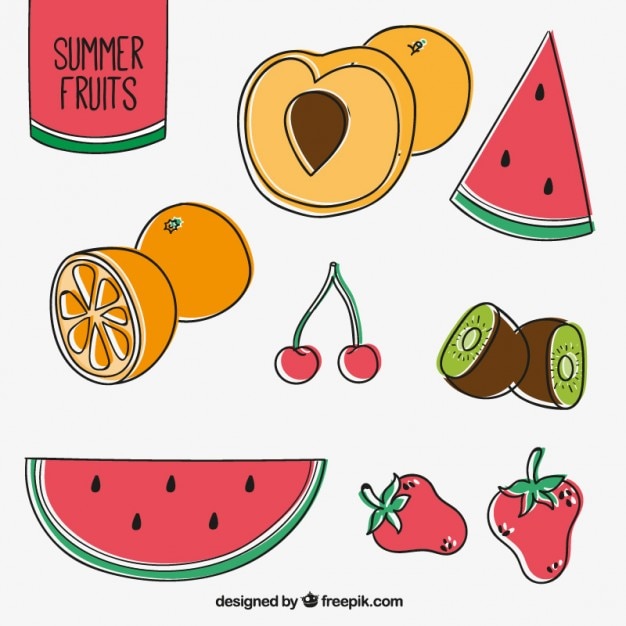 Free Vector delicious summer fruit