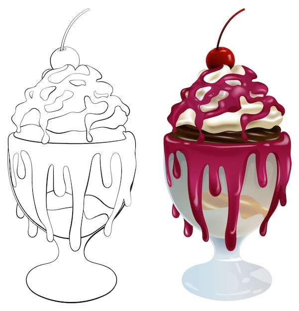 Delicious Sundae Treat Illustration