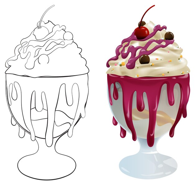 Delicious Sundae Treat Illustration