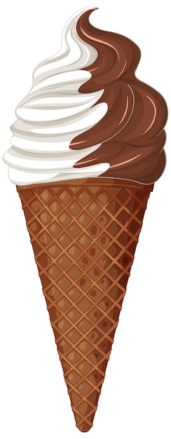 Free Vector delicious swirl ice cream cone