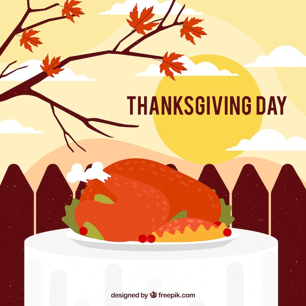 Free Vector delicious thanksgiving dinner