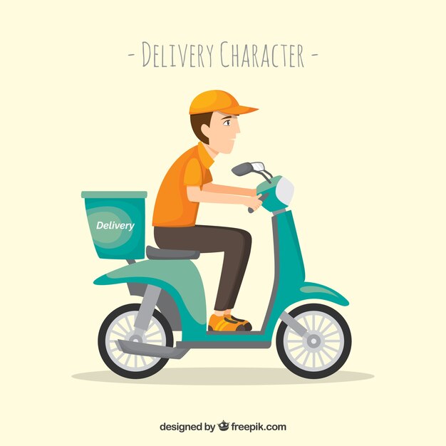 Delivery character with flat design