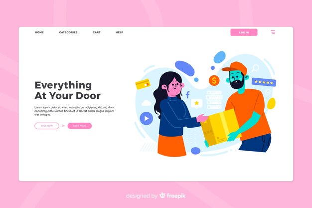 Delivery concept for landing page