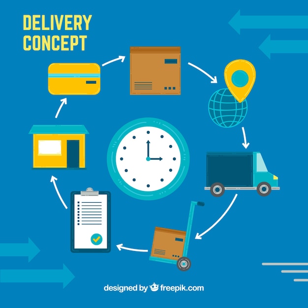 Free Vector delivery concept with circular style