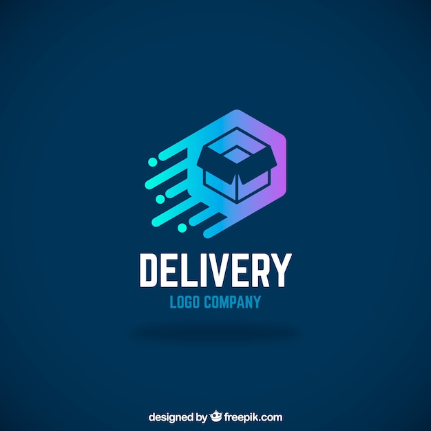 Delivery logo template with gradient effect