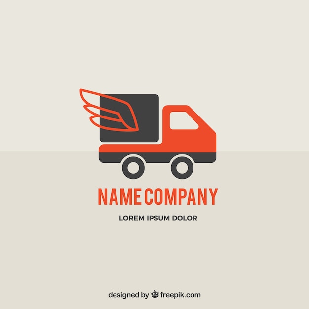 Delivery logo template with truck