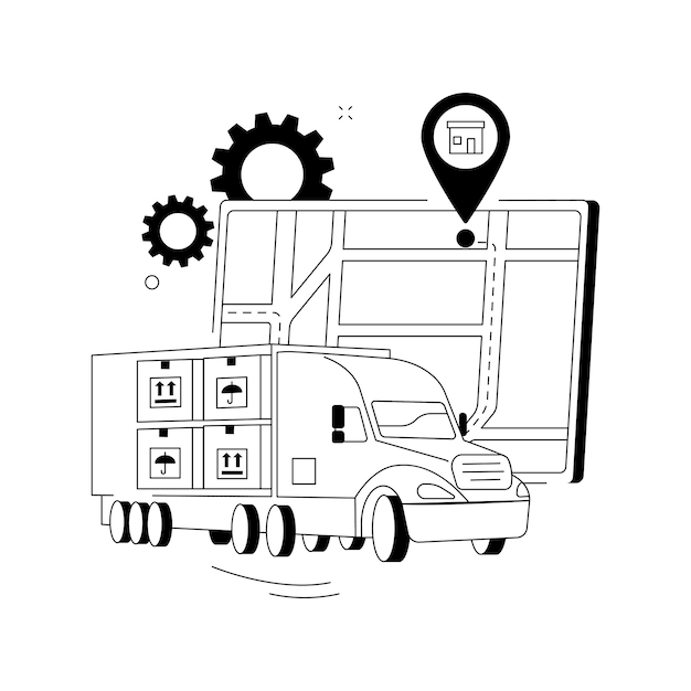 Delivery point abstract concept vector illustration