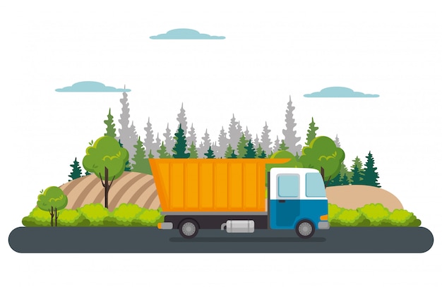 Free Vector delivery service truck isolated 