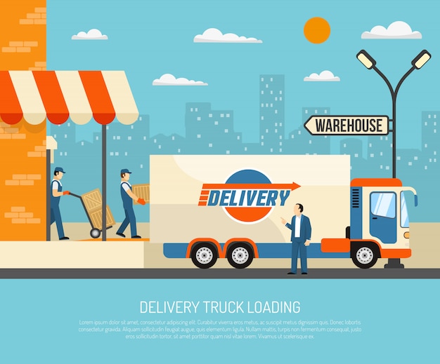 Free Vector delivery trucks illustration