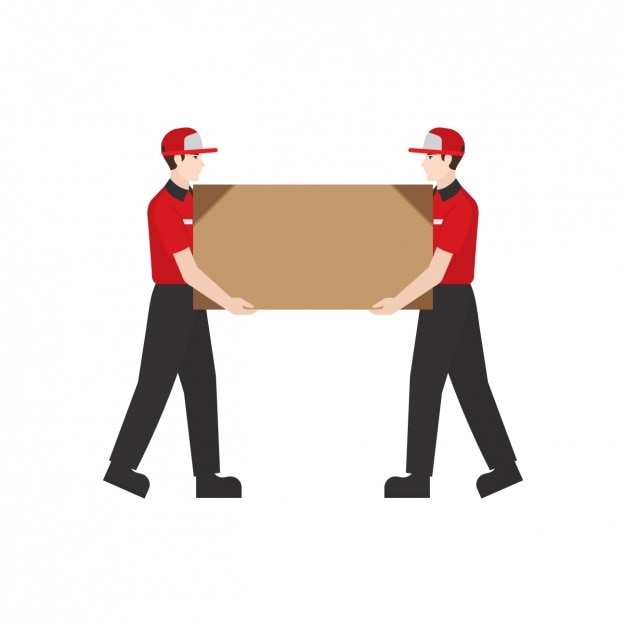 Deliverymen with a parcel