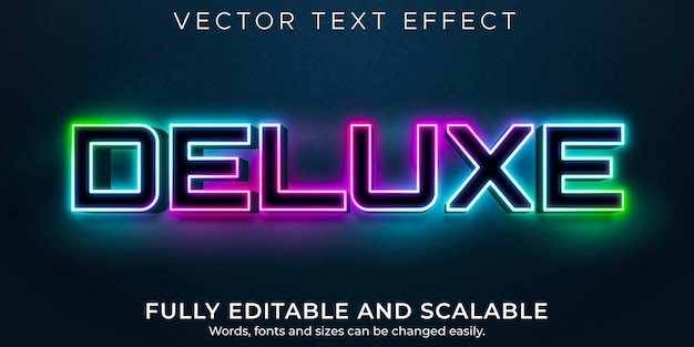 Deluce neon editable text effect, shiny and neon text style