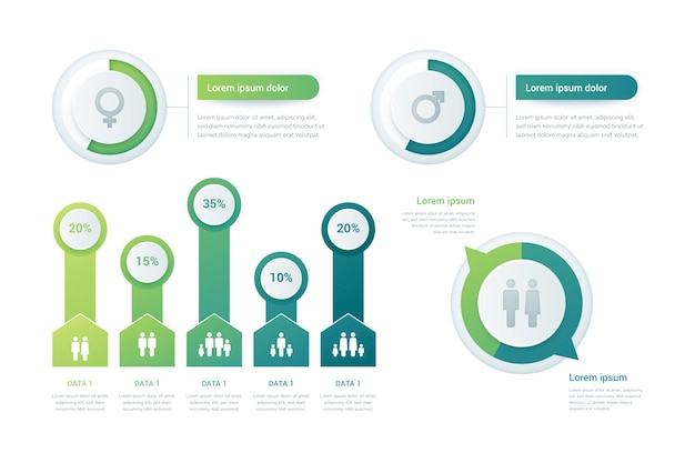 Demographic chart infographic design template