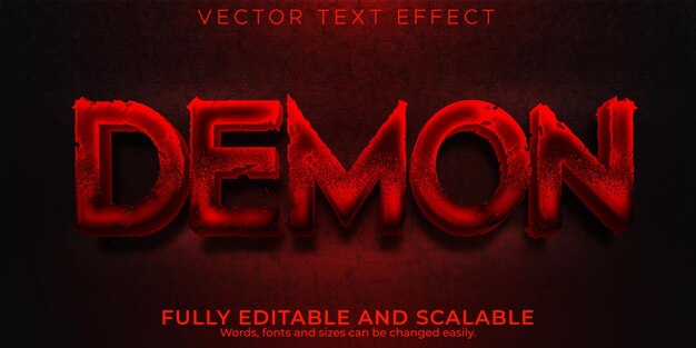 Demon text effect, editable halloween and hell text style