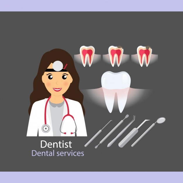 Free Vector dental care icons collection