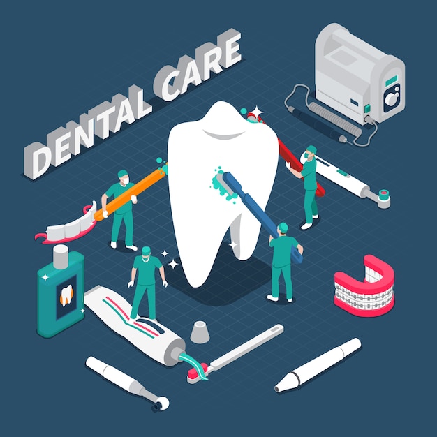 Dental Care Isometric Vector Illustration 