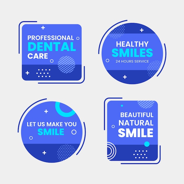 Free Vector dental clinic badges template design