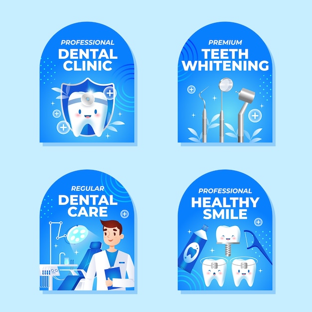 Free Vector dental clinic badges template design