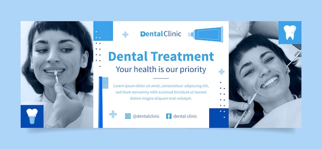 Dental clinic facebook cover template design