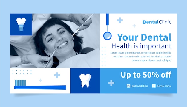 Dental clinic sale banner template design