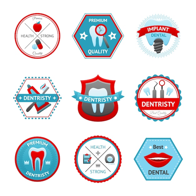 Free Vector dental emblem set