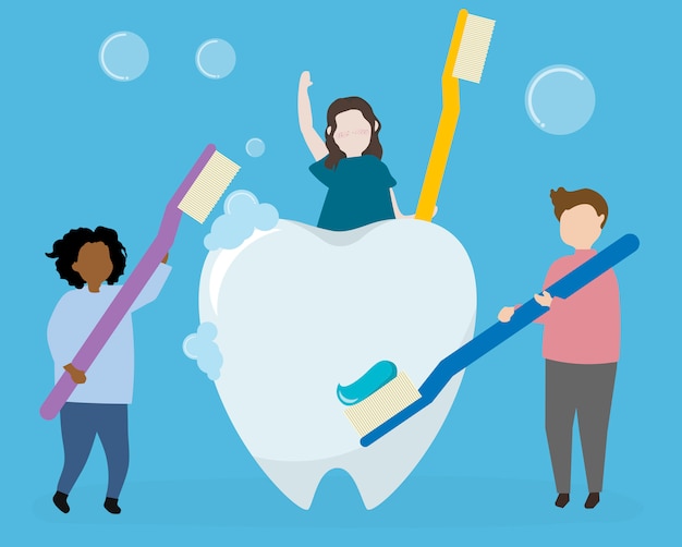 Free Vector dental hygiene and health care