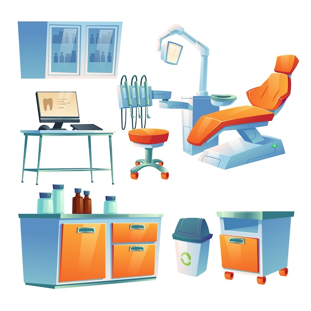 Dentist cabinet, stomatology room in clinic or hospital