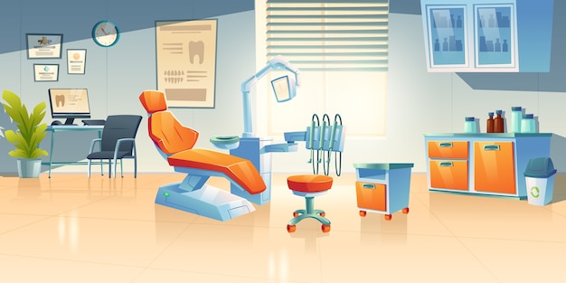 Dentist cabinet, stomatology room in clinic or hospital