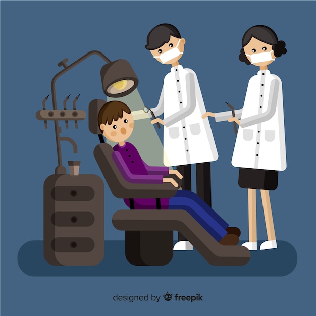 Dentist consultation flat background