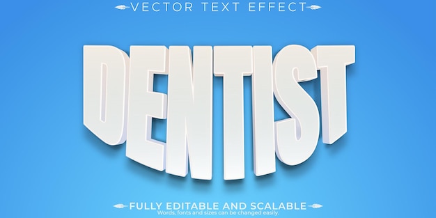 Free Vector dentist editable text effect editable teeth and doctor text style