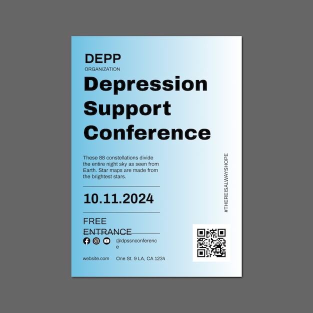 Free Vector depression poster template design