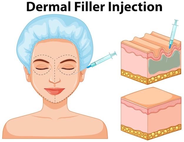 Free Vector dermal filler injection information