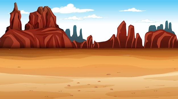 Free Vector desert forest landscape at daytime scene