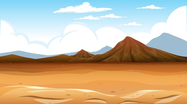 Free Vector desert forest landscape at daytime scene